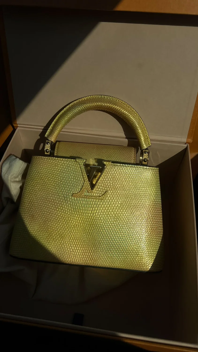 Gold-tone pre-loved designer handbag